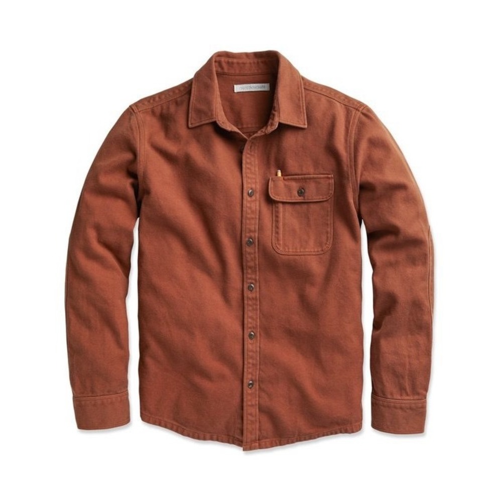 Outerknown Shirt Rambler Button Front Sepia Brown XL